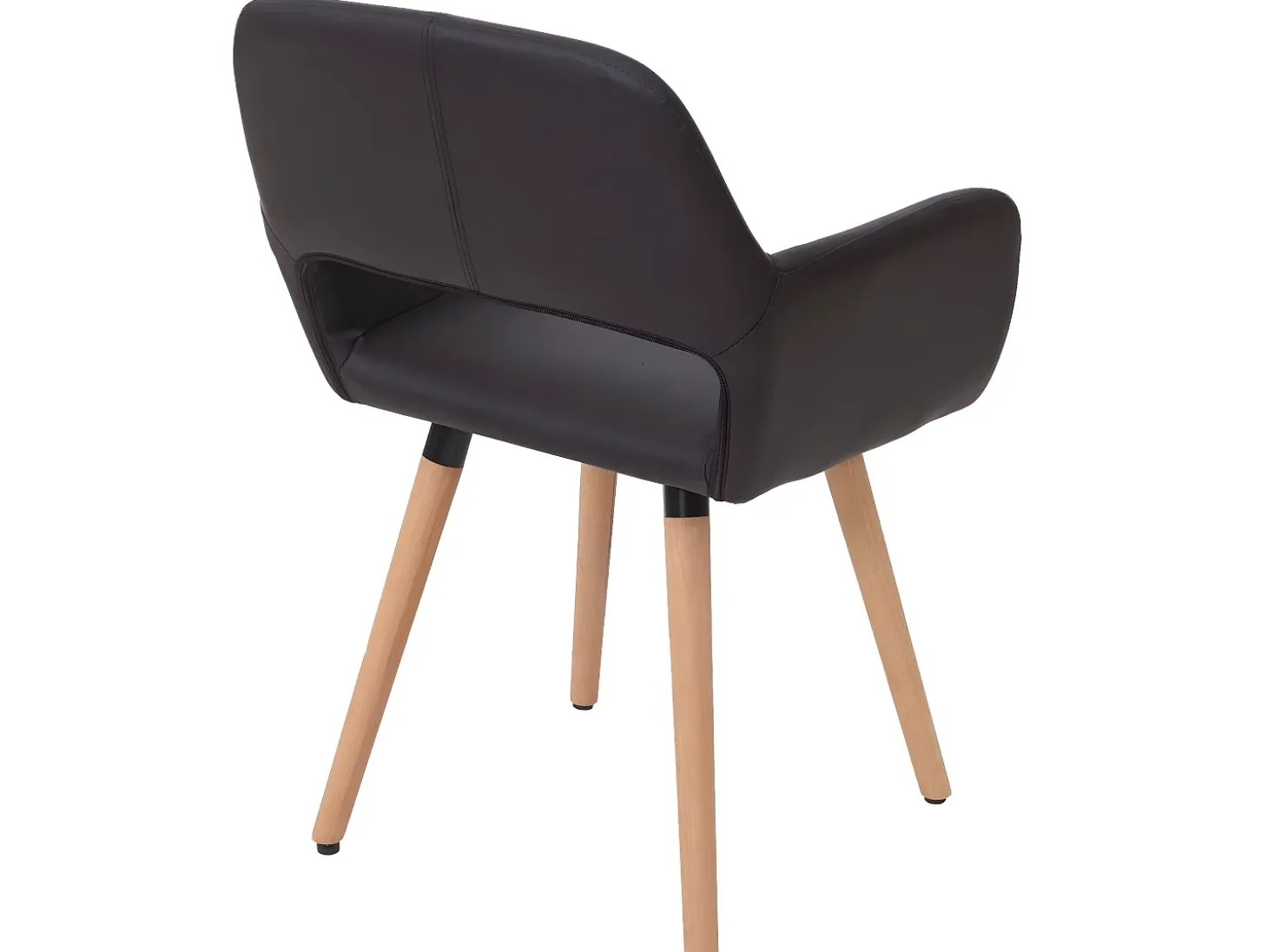 Silla de comedor MCW-A50 II (juego de 6), polipiel, marrón, patas claras