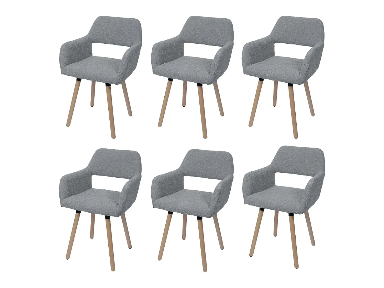 Silla de comedor MCW-A50 II (juego de 6), gris
