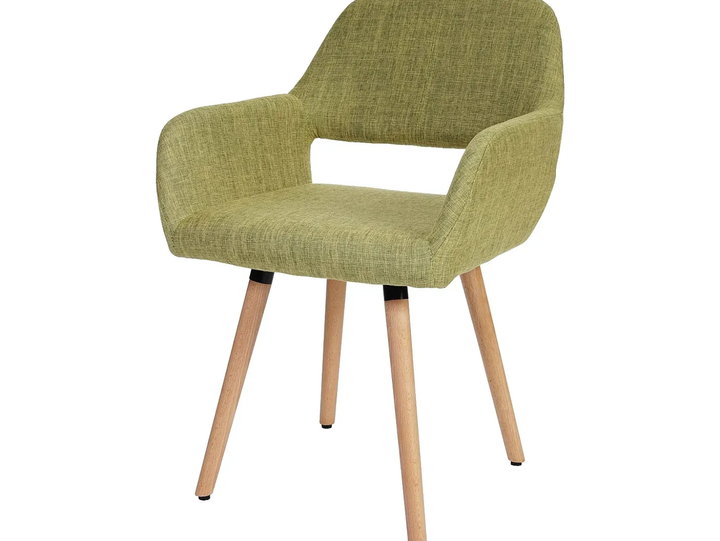 Silla de comedor MCW-A50 II (juego de 6), textil, verde claro, patas claras