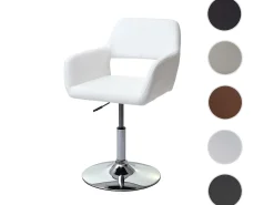 Silla de comedor MCW-A50 III, blanco, base cromada