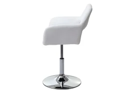 Silla de comedor MCW-A50 III, blanco, base cromada