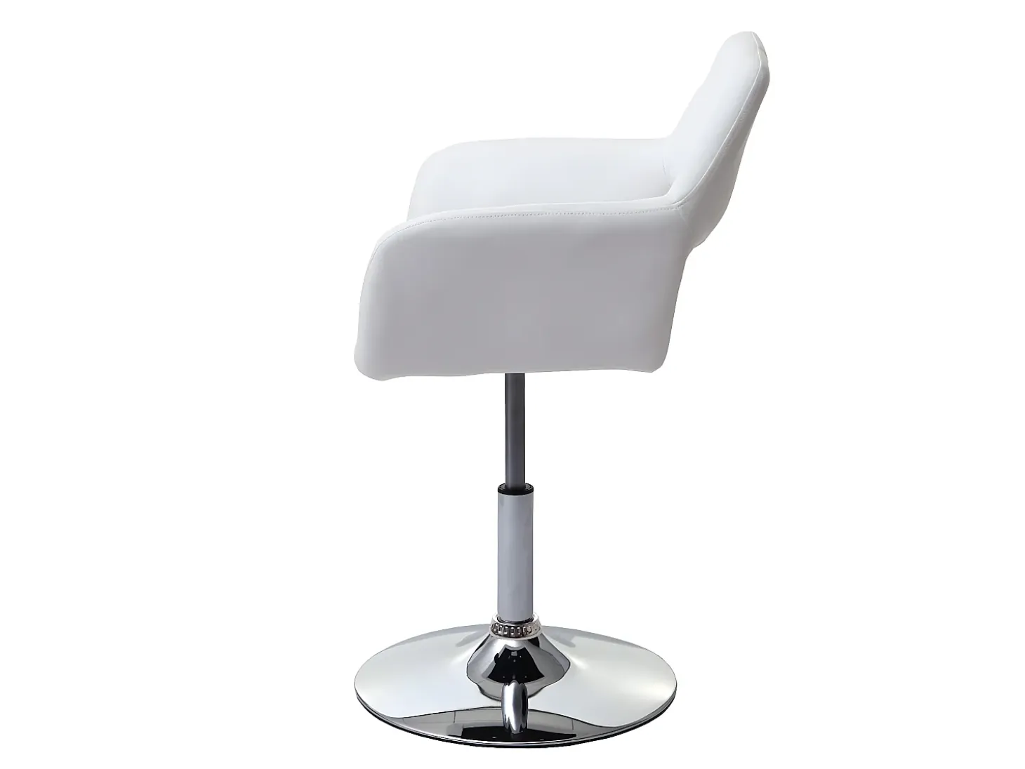 Silla de comedor MCW-A50 III, blanco, base cromada