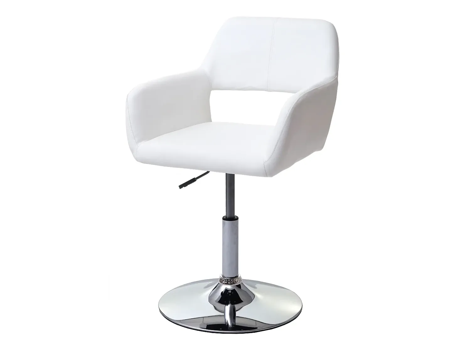 Silla de comedor MCW-A50 III (juego de 6), blanco, base cromada