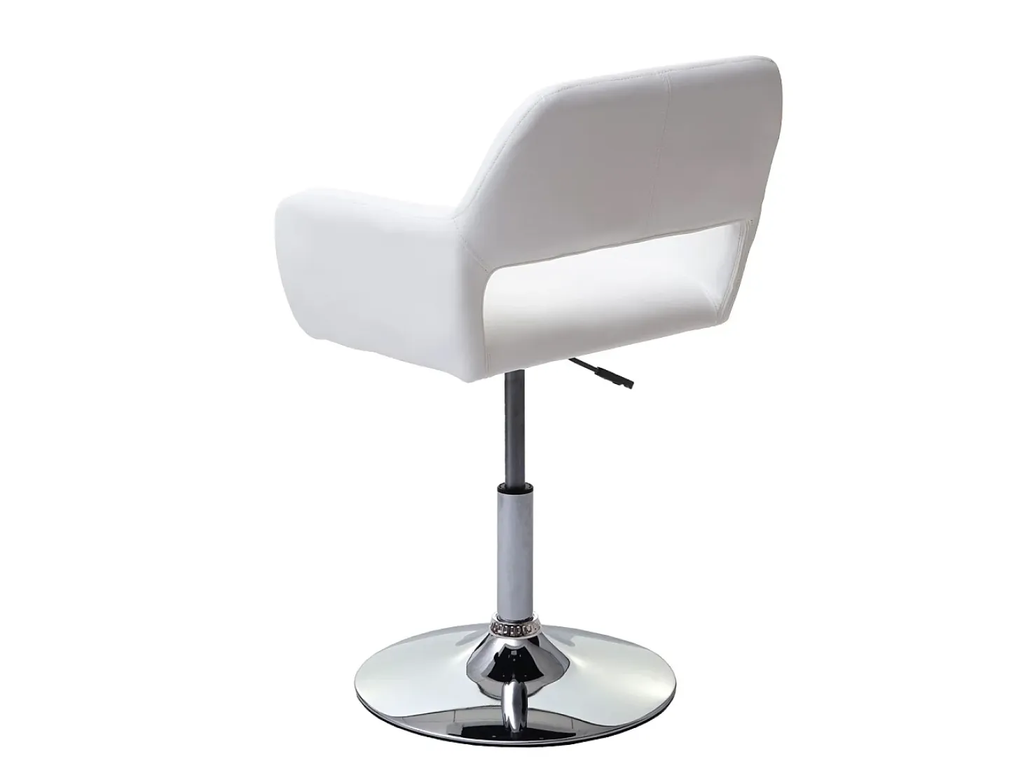 Silla de comedor MCW-A50 III (juego de 6), blanco, base cromada