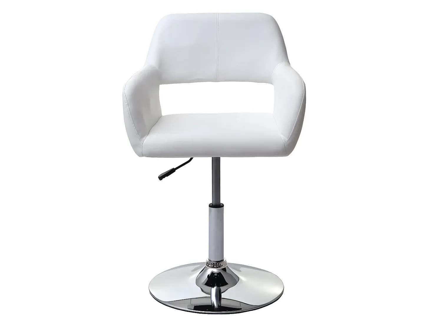 Silla de comedor MCW-A50 III (juego de 6), blanco, base cromada