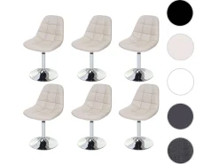 Silla de comedor MCW-A60 (juego de 6), polipiel crema