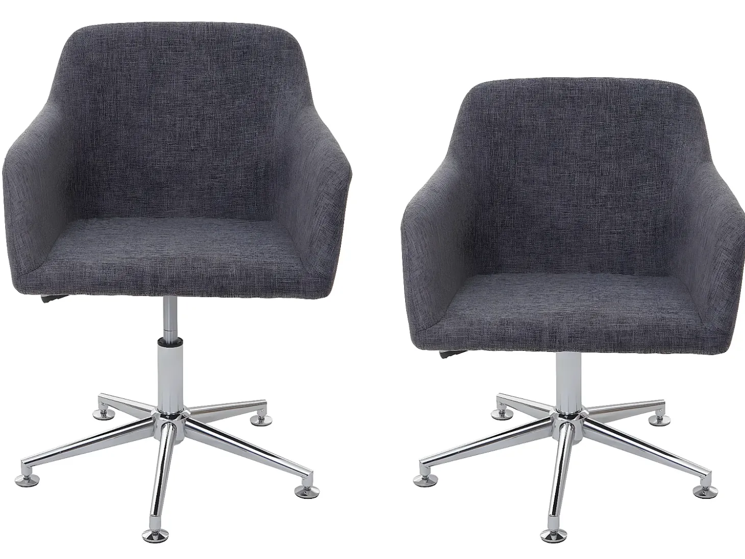 Silla de comedor MCW-A74 (juego de 6), textil, gris
