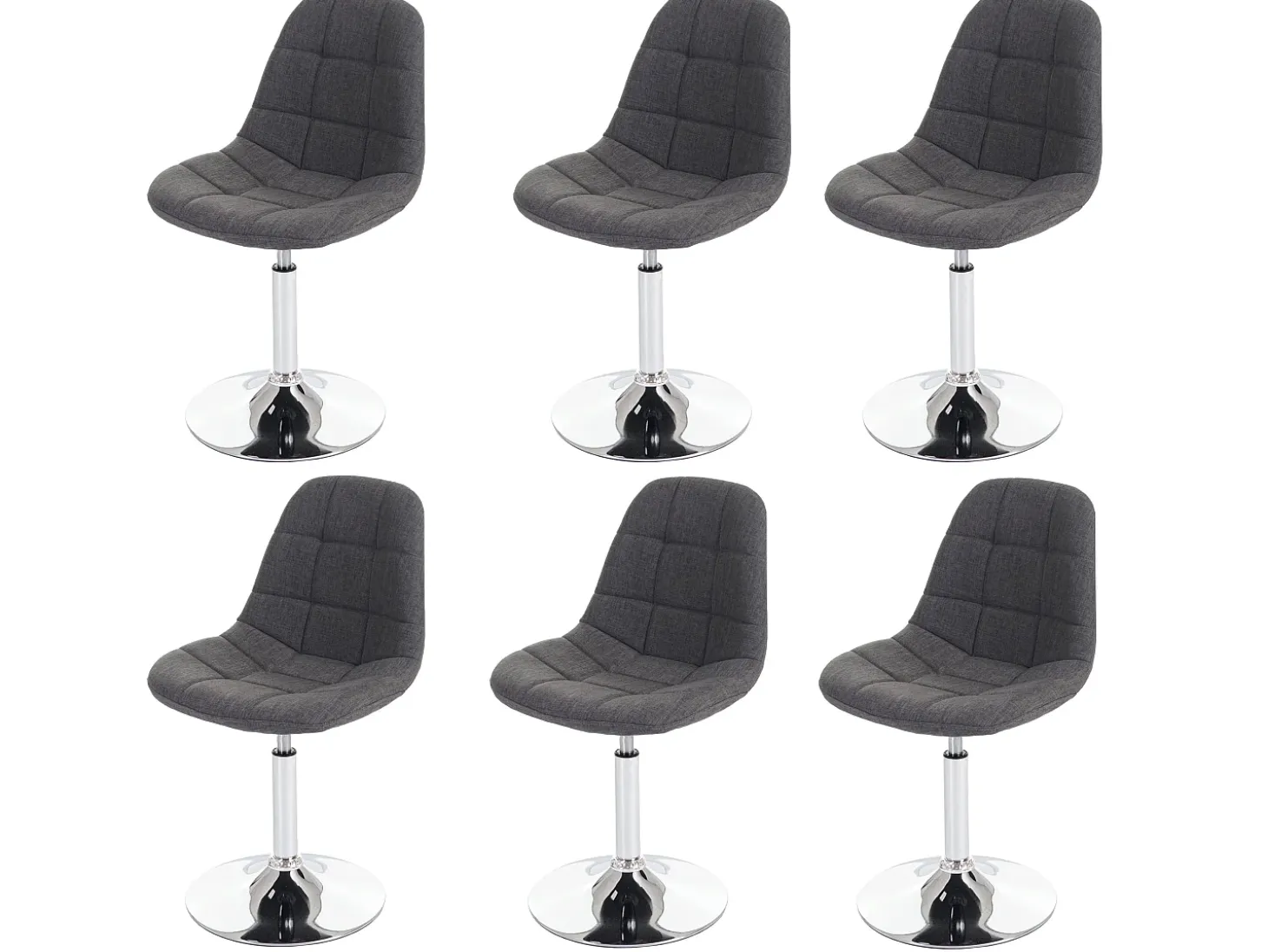 Silla de comedor MCW-A60 (juego de 6), textil gris claro