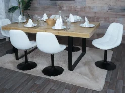 Silla de comedor MCW-A60 (juego de 2), crema