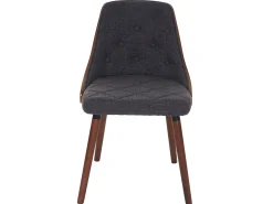 Silla de comedor MCW-A75 (set de 2), textil gris