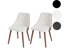 Silla de comedor MCW-A75 (set de 2), polipiel blanca