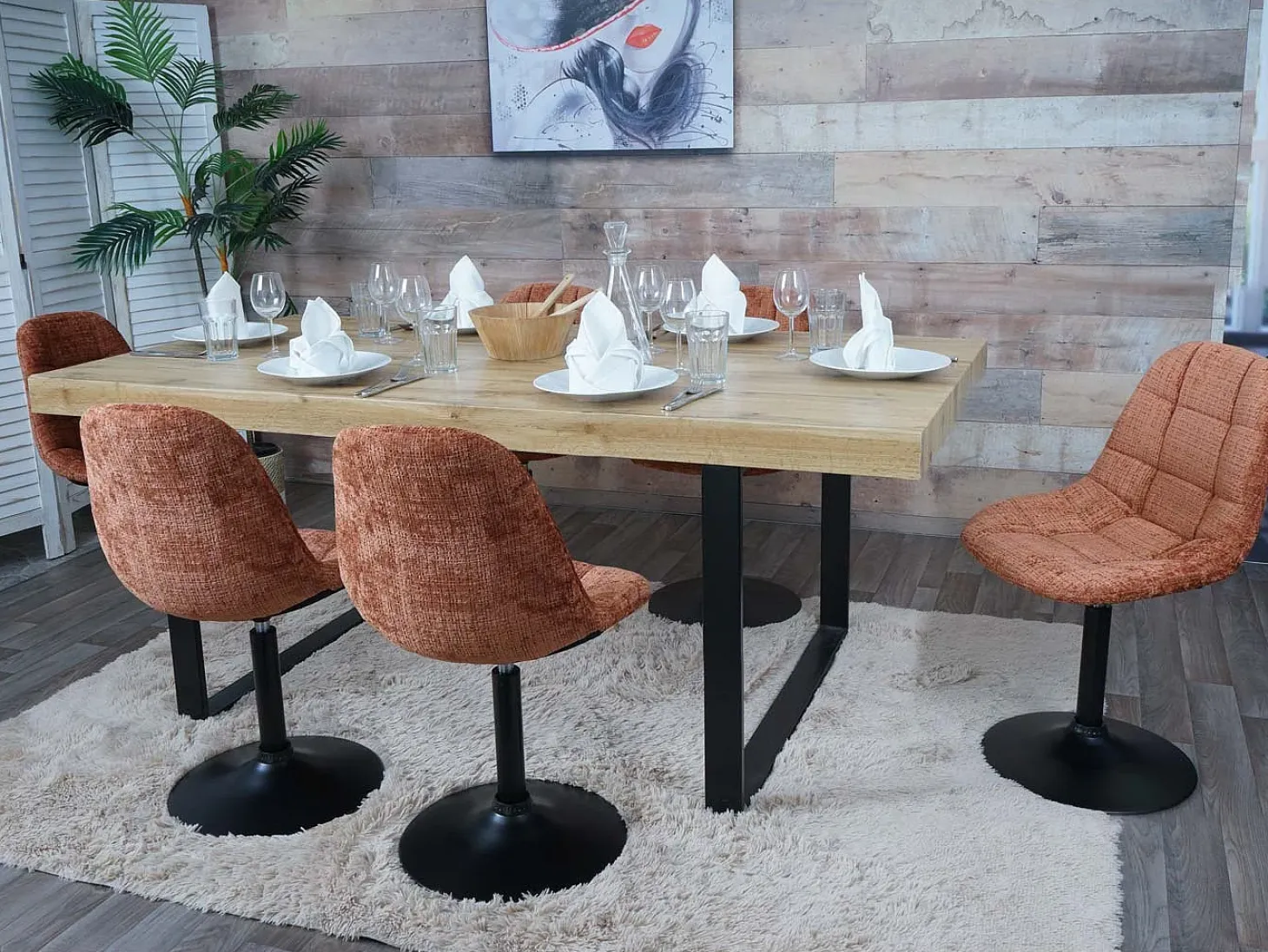 Silla de comedor MCW-A60 (set de 2), terracota