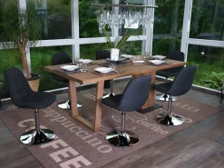 Silla de comedor MCW-A60 (set de 2), textil gris oscuro