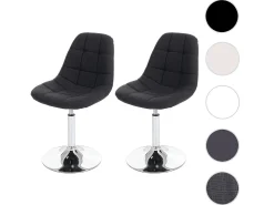 Silla de comedor MCW-A60 (set de 2), textil gris oscuro