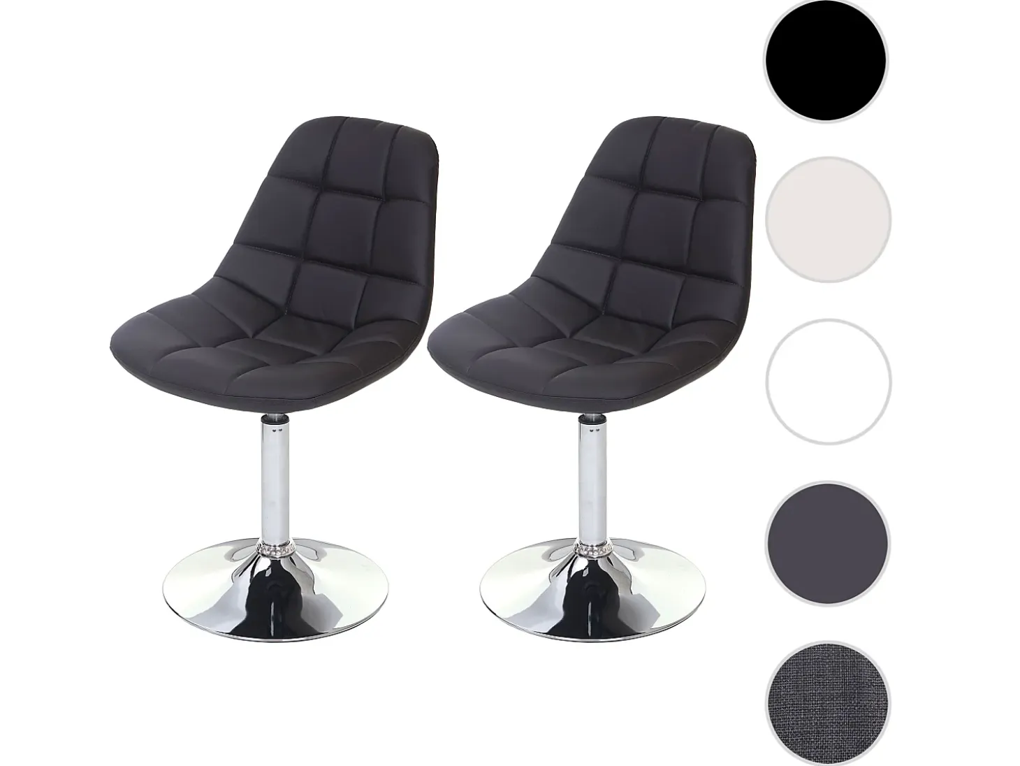 Silla de comedor MCW-A60 (set de 2), polipiel marrón