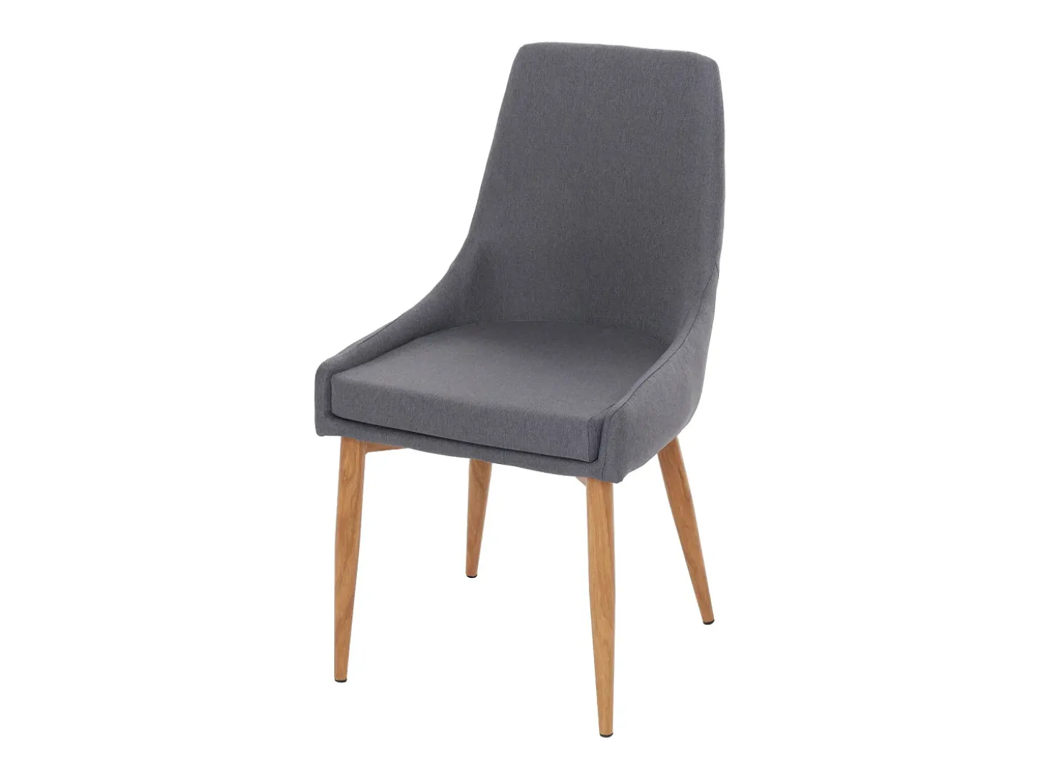 Silla de comedor MCW-B44 II (set de 2), tela/textil gris oscuro