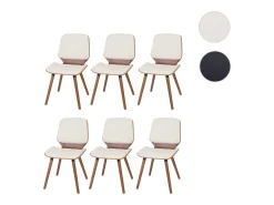 Silla de comedor MCW-B16 (juego de 6), cuero sintético color crema