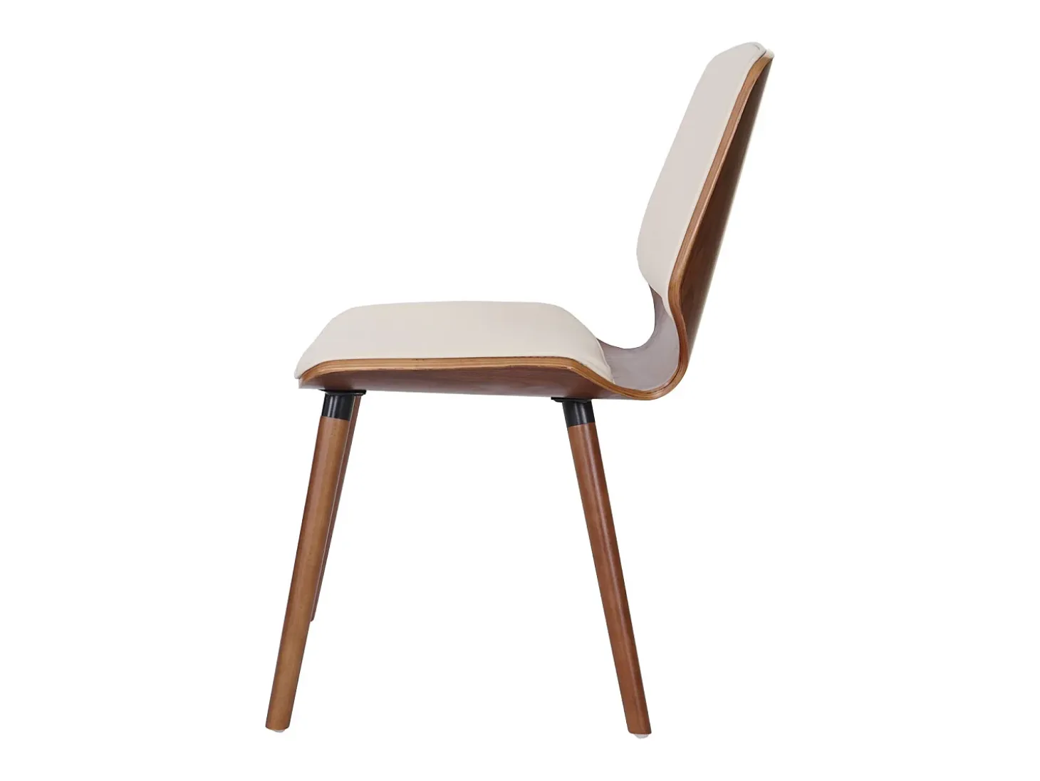 Silla de comedor MCW-B16 (juego de 6), cuero sintético color crema