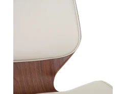 Silla de comedor MCW-B16 (juego de 6), cuero sintético color crema