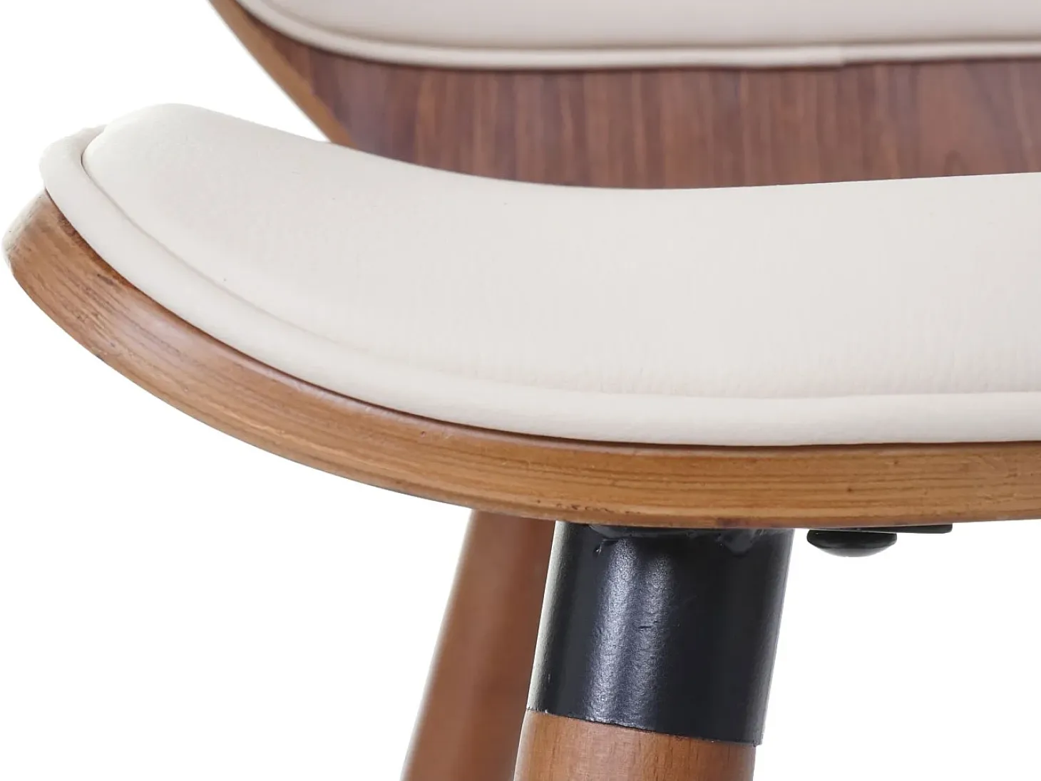 Silla de comedor MCW-B16 (juego de 6), cuero sintético color crema