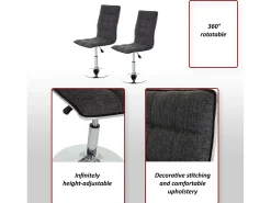 Silla de comedor MCW-C41 (set de 2), gris hormigón vintage