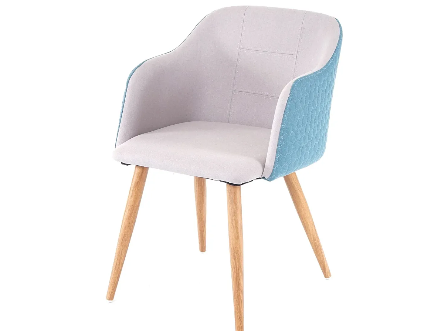 Silla de comedor MCW-D71, gris claro-turquesa