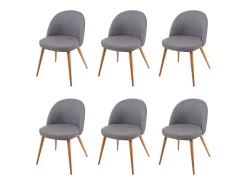 Silla de comedor MCW-D53 (juego de 6), gris oscuro