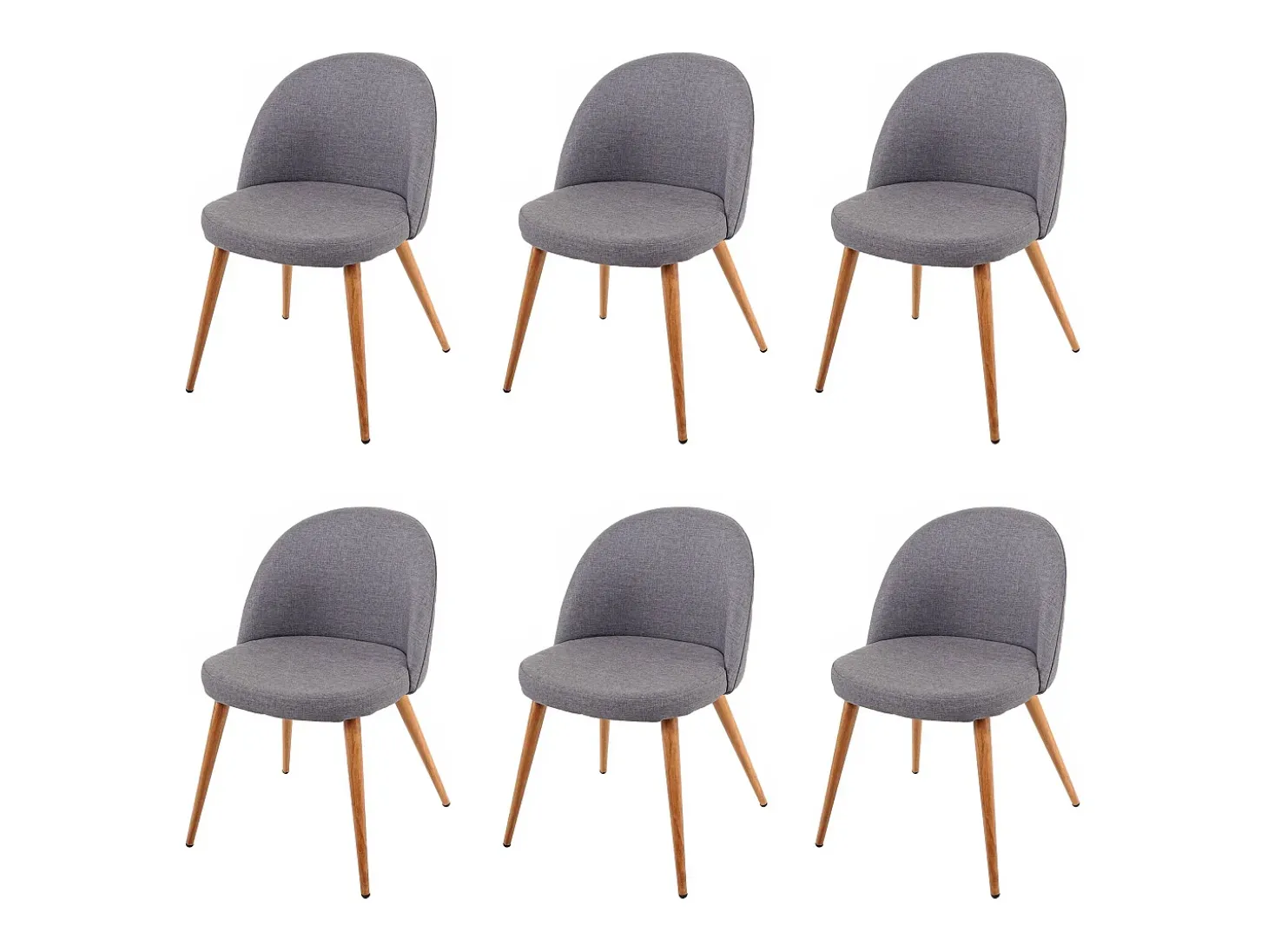 Silla de comedor MCW-D53 (juego de 6), gris oscuro