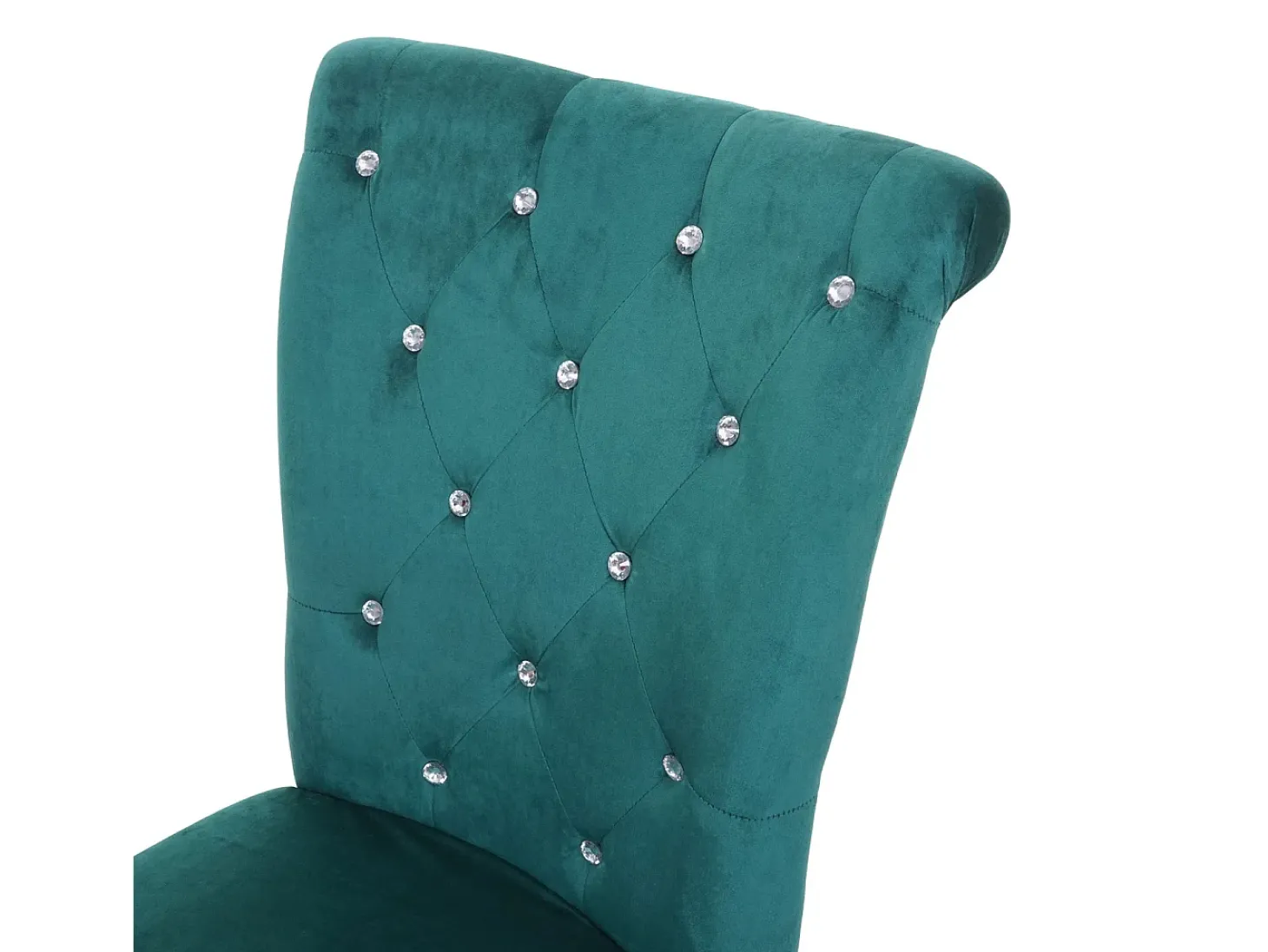 Silla de comedor MCW-D22 (juego de 6), verde oscuro, patas negras