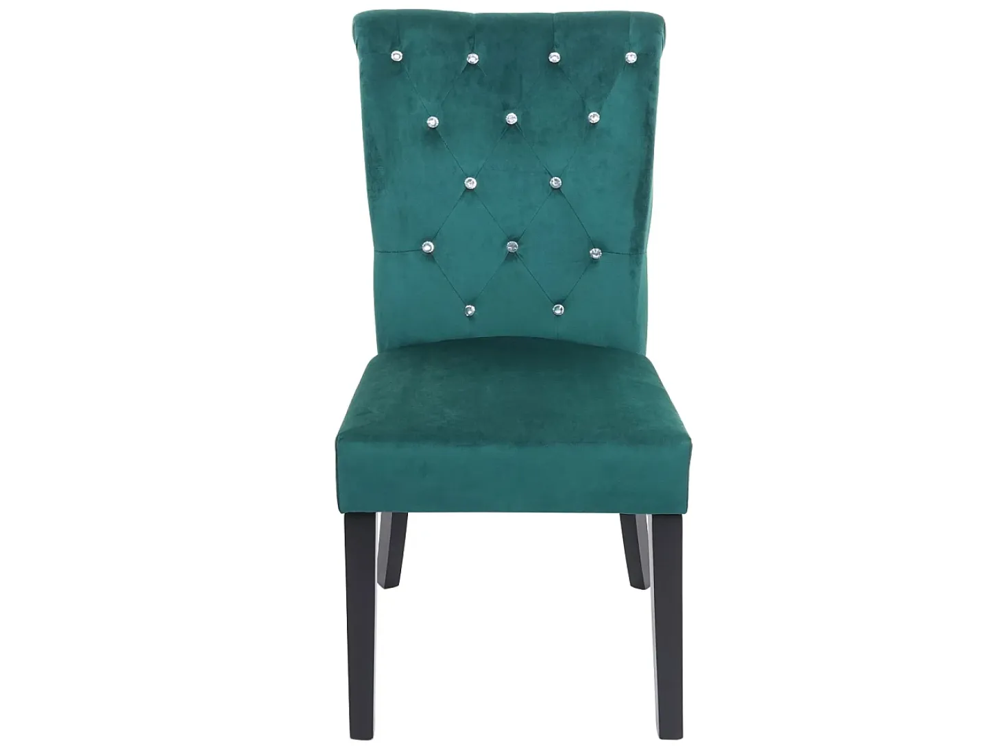 Silla de comedor MCW-D22 (juego de 6), verde oscuro, patas negras