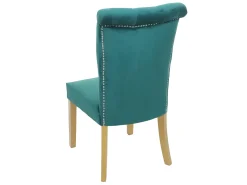Silla de comedor MCW-D22 (juego de 6), verde oscuro, patas doradas