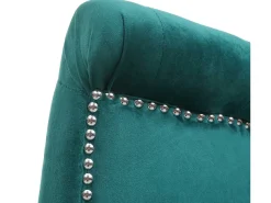 Silla de comedor MCW-D22 (juego de 6), verde oscuro, patas doradas