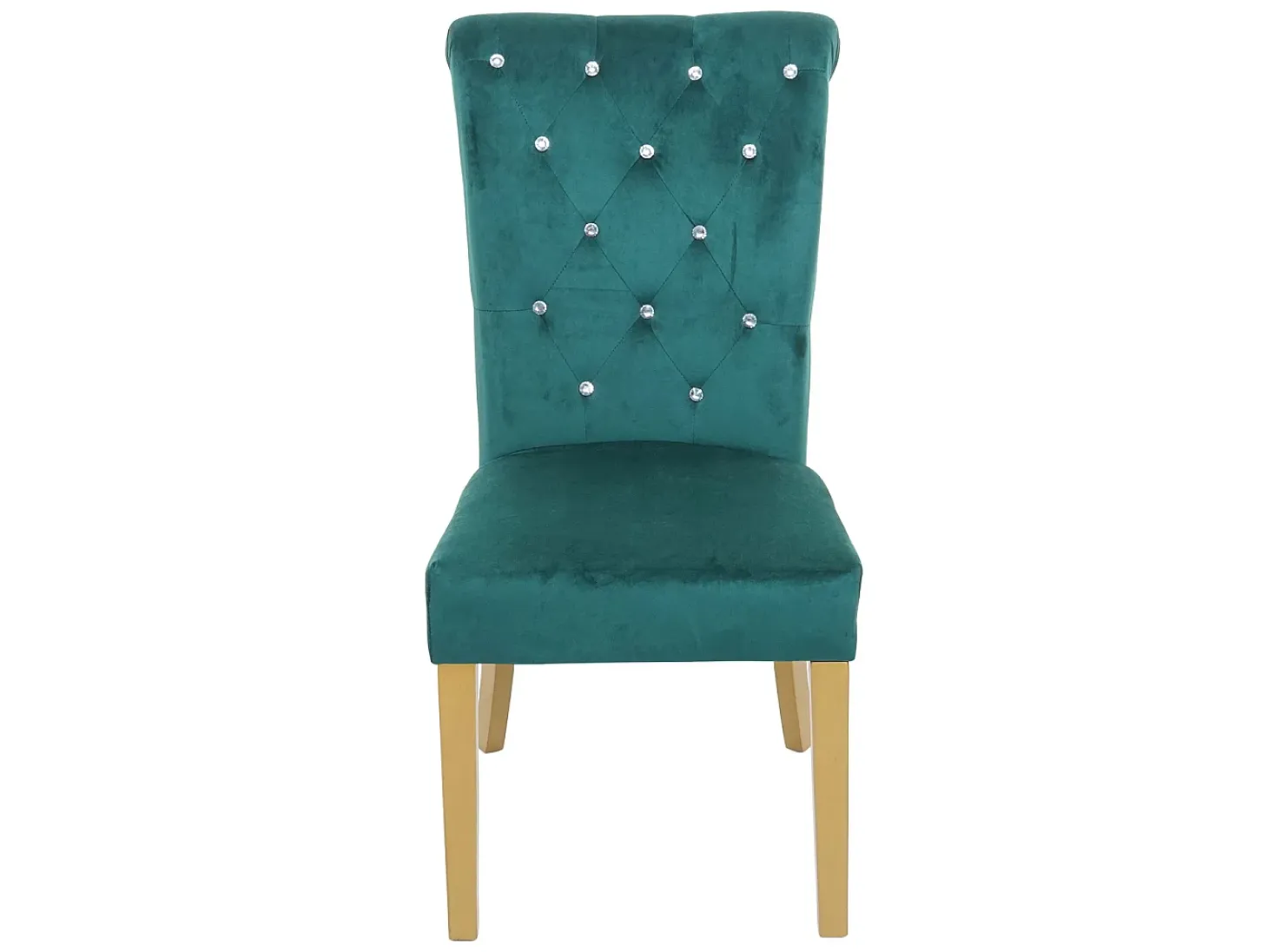 Silla de comedor MCW-D22 (juego de 6), verde oscuro, patas doradas