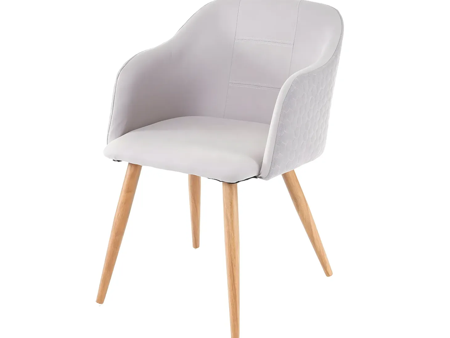 Silla de comedor MCW-D71 (juego de 6), gris claro