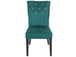 Silla de comedor MCW-D22 (set de 2), verde oscuro, patas negras