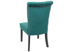 Silla de comedor MCW-D22 (set de 2), verde oscuro, patas negras