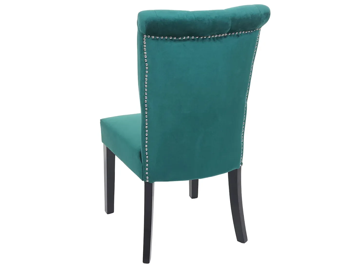 Silla de comedor MCW-D22 (set de 2), verde oscuro, patas negras