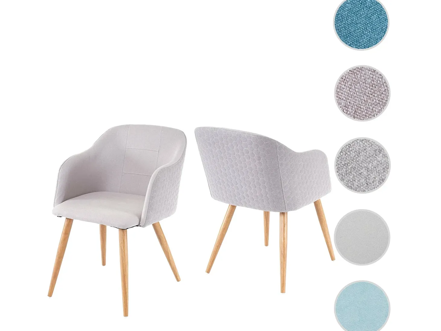Silla de comedor MCW-D71 (set de 2), gris claro