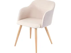 Silla de comedor MCW-D71 (set de 2), crema-beige