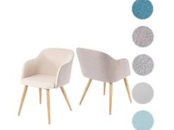 Silla de comedor MCW-D71 (set de 2), crema-beige
