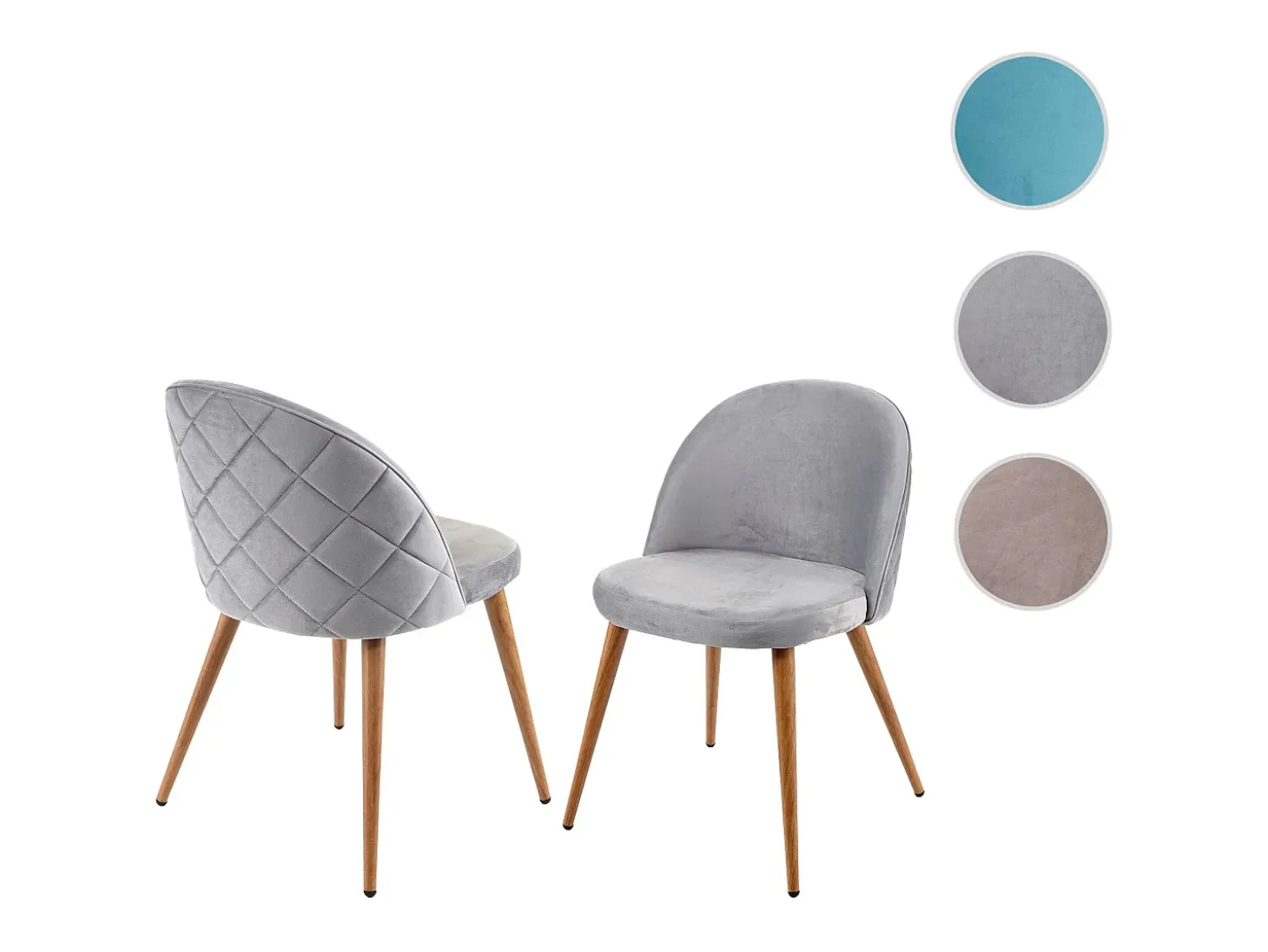 Silla de comedor MCW-D53 (set de 2), gris claro