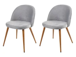 Silla de comedor MCW-D53 (set de 2), gris claro