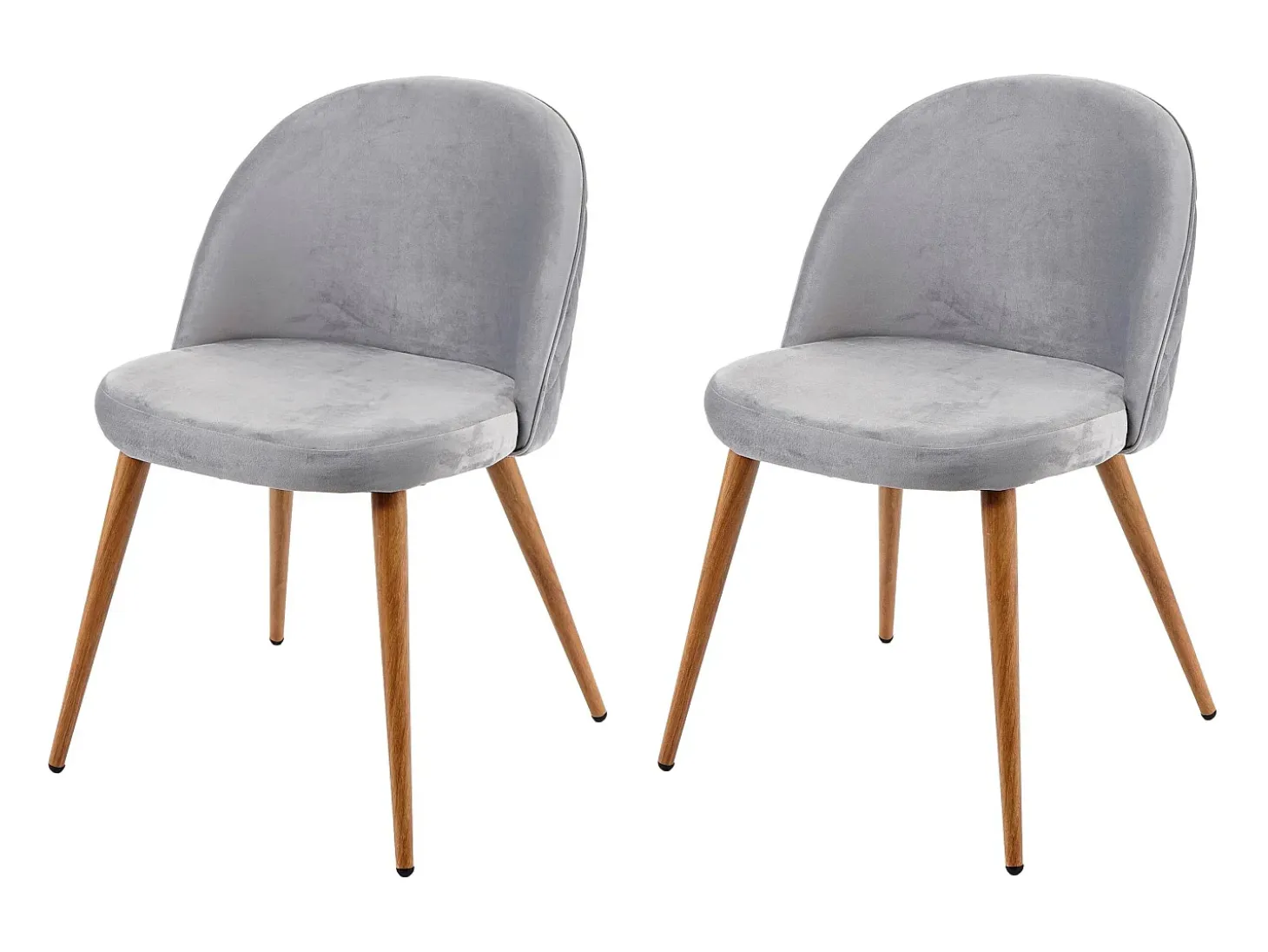 Silla de comedor MCW-D53 (set de 2), gris claro