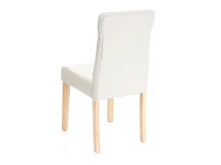 Silla de comedor MCW-E58 (juego de 6), polipiel crema, patas claras