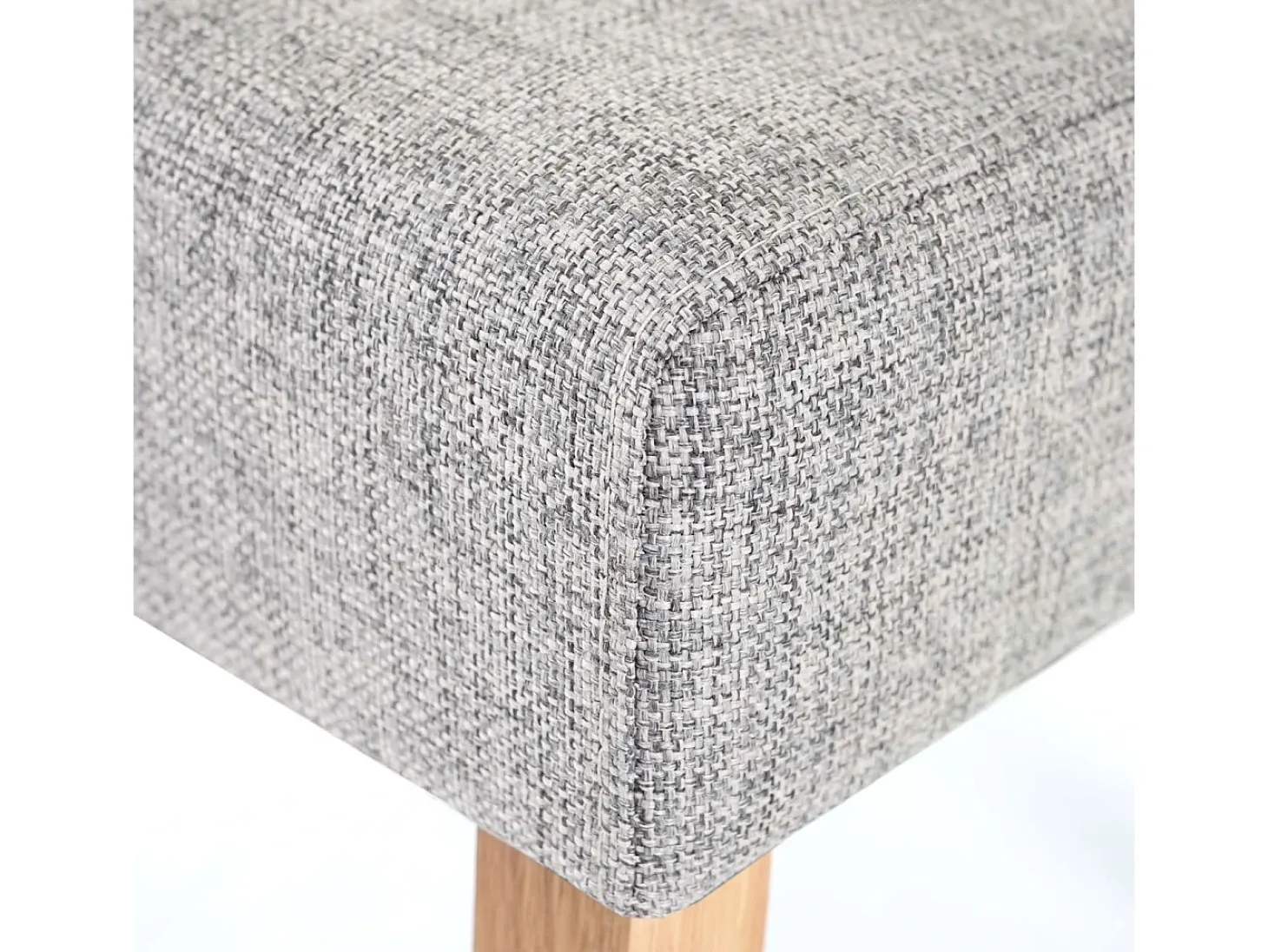 Silla de comedor MCW-E58 (juego de 6), tela/textil gris, patas claras