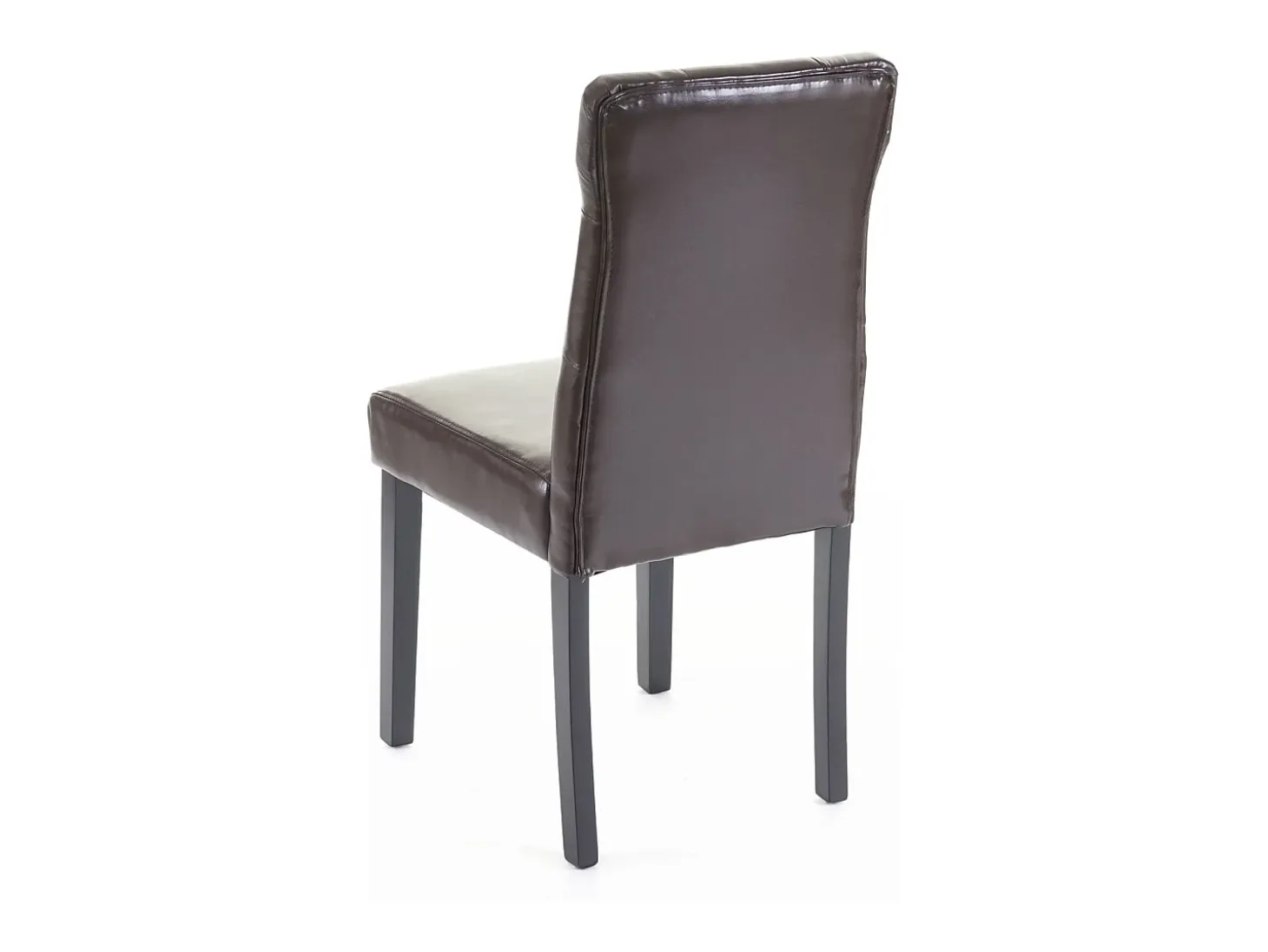 Silla de comedor MCW-E58 (set de 2), polipiel marrón, patas oscuras