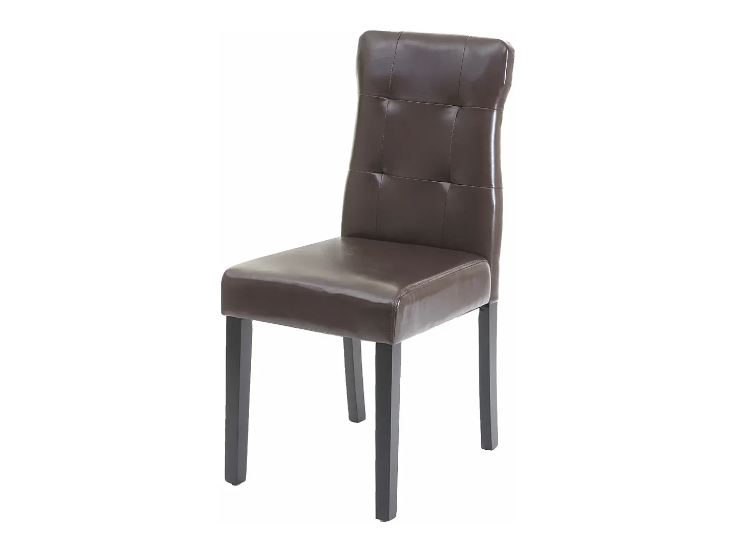 Silla de comedor MCW-E58 (set de 2), polipiel marrón, patas oscuras