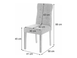 Silla de comedor MCW-E58 (set de 2), polipiel crema, patas claras