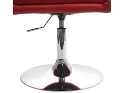Silla de comedor MCW-F19, imitación de cuero rojo