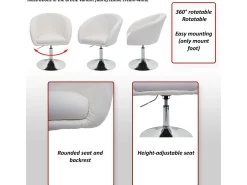 Silla de comedor MCW-F19, imitación de cuero rojo
